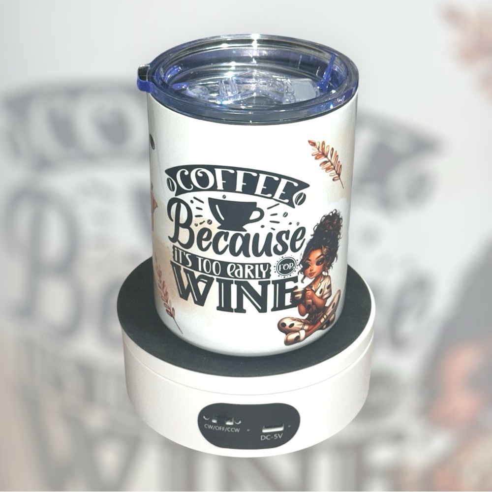 NIB 12oz Sublimated Coffee Tumbler With Handle.